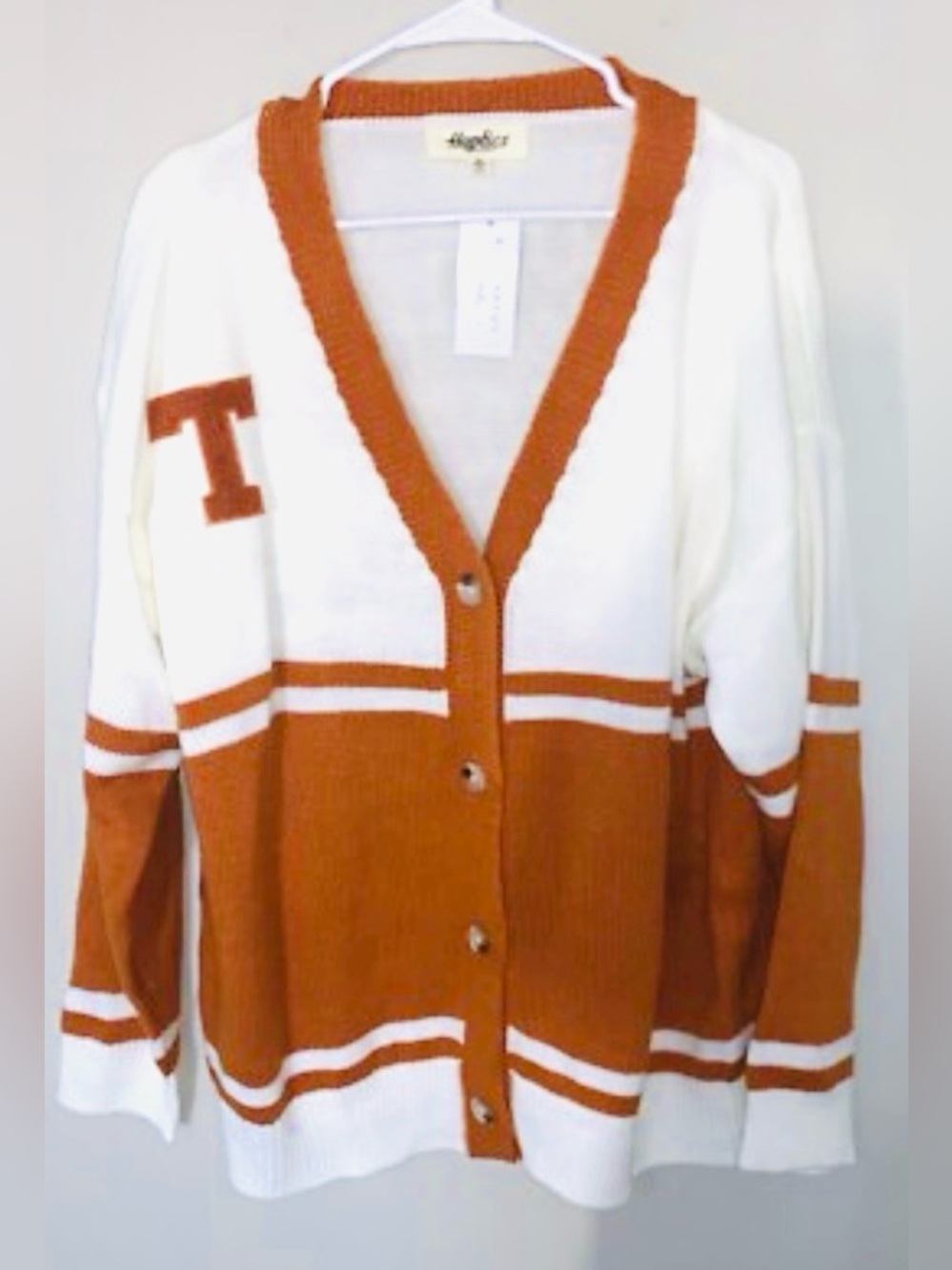 NEW [Haptics] Texas Longhorns NCAA Varsity Cardigan Sweater Women’s Sizes S-3X - Picture 5 of 8